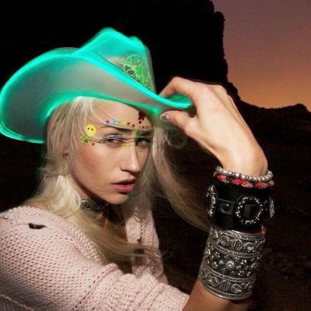 Neon Cowboys Clear Plastic Hat